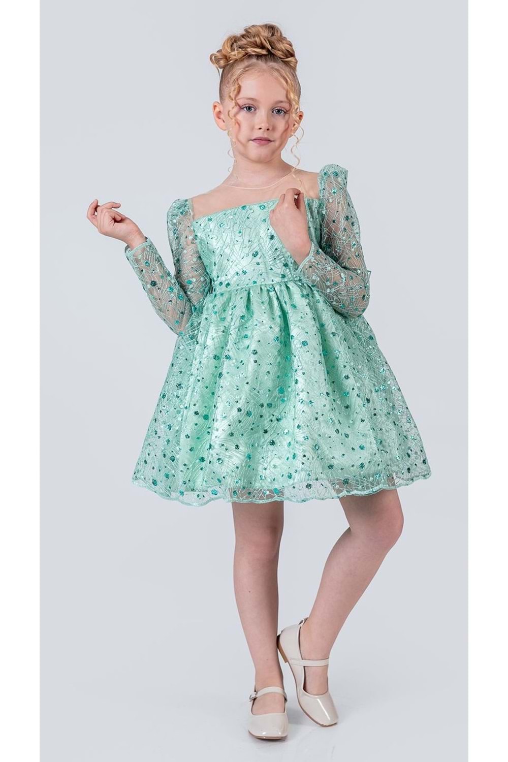 Ruche Lipa Kız Çocuk Abiye M00783