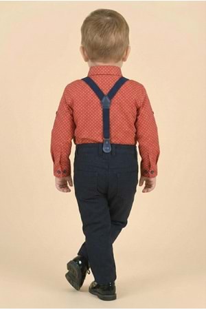 Erkek Bebek Askı Papyon Gömlek Pantolon Takım M00785