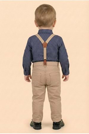 Erkek Bebek Askı Papyon Gömlek Pantolon Takım M00785
