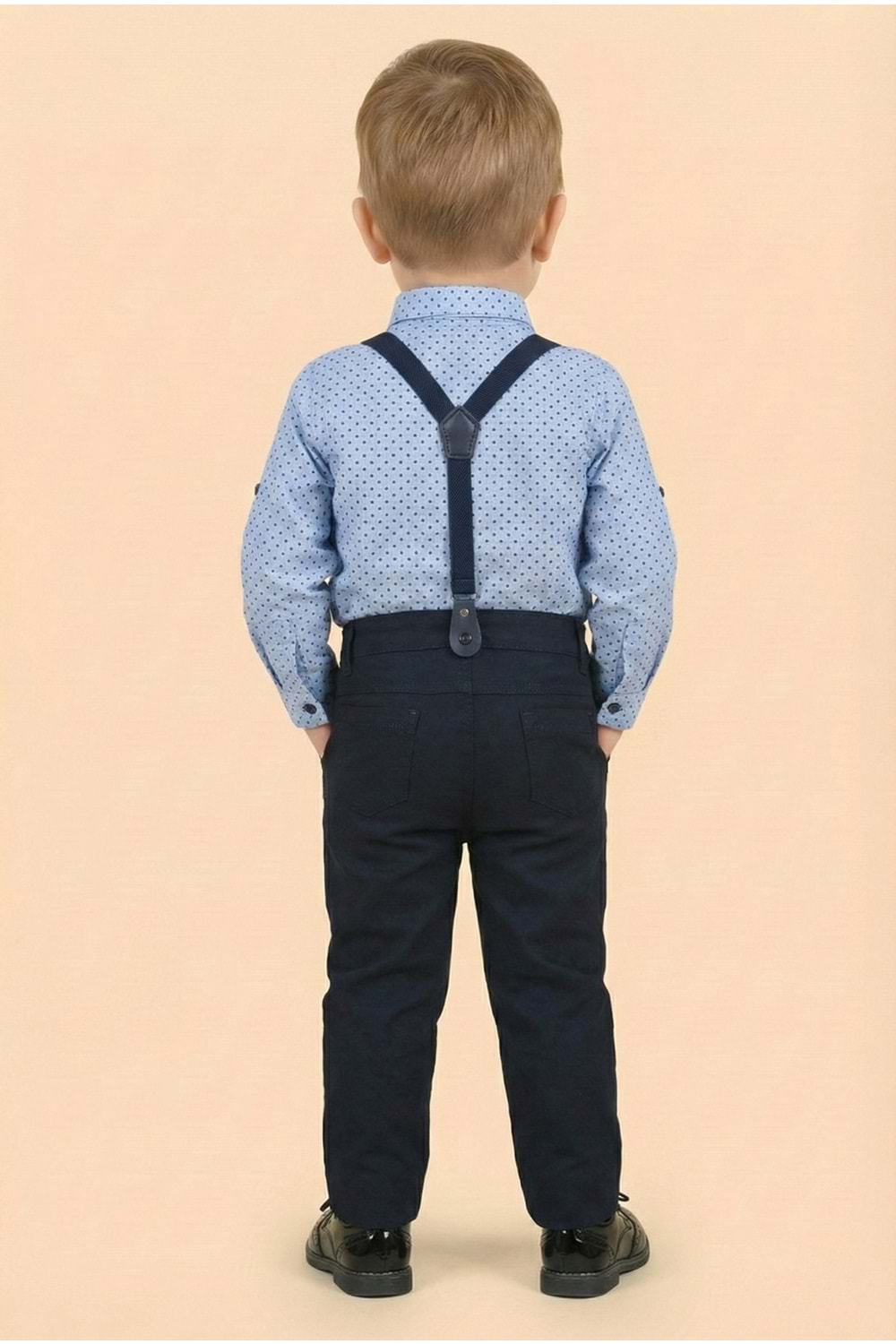 Erkek Bebek Askı Papyon Gömlek Pantolon Takım M00785