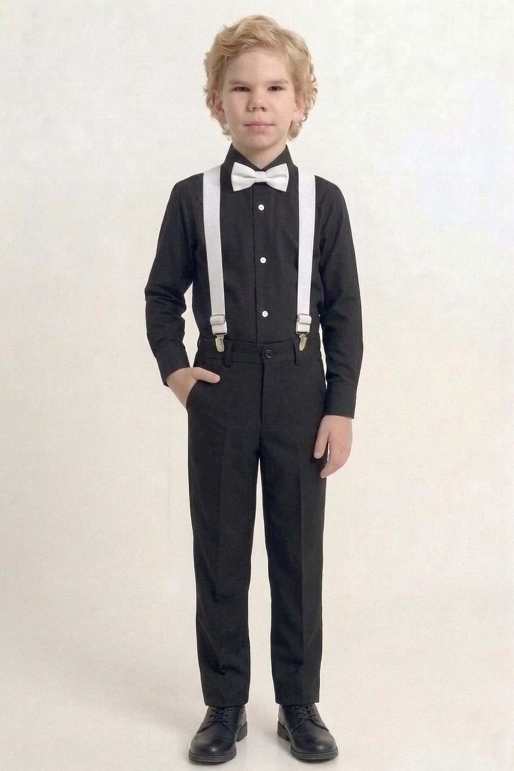 Renkli Gömlekli Erkek Çocuk Takım M00788