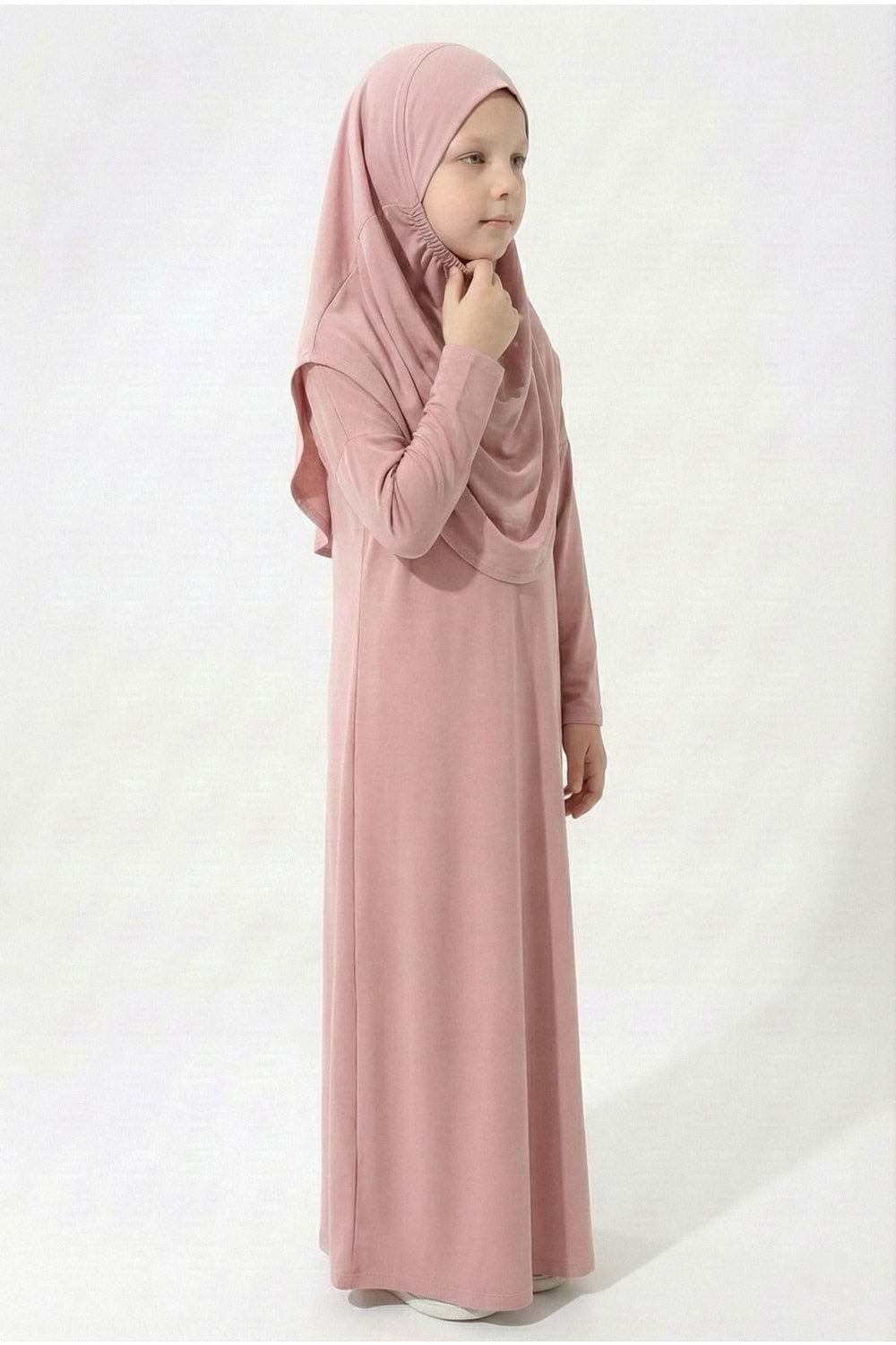 Pratik Başörtülü Kız Çocuk Namaz Elbisesi M00789