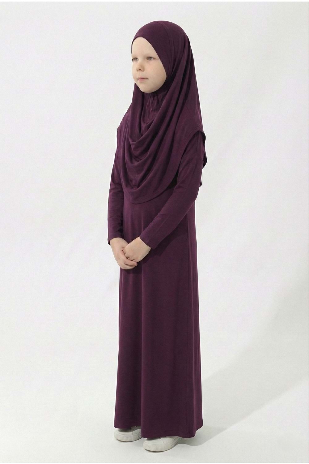 Pratik Başörtülü Kız Çocuk Namaz Elbisesi M00789