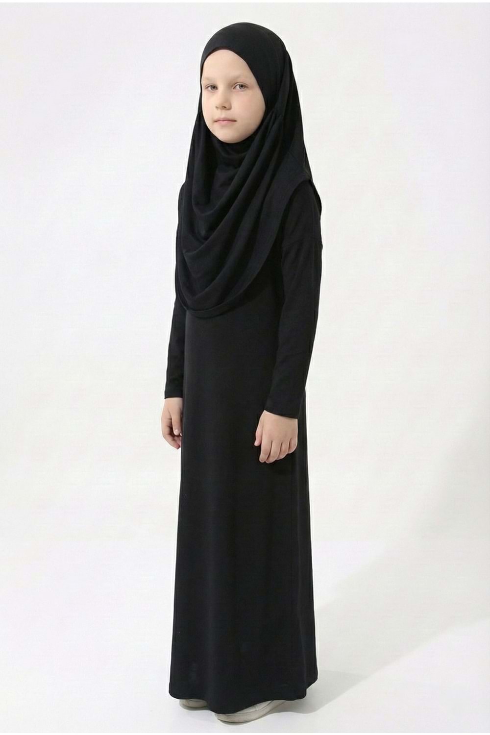 Pratik Başörtülü Kız Çocuk Namaz Elbisesi M00789