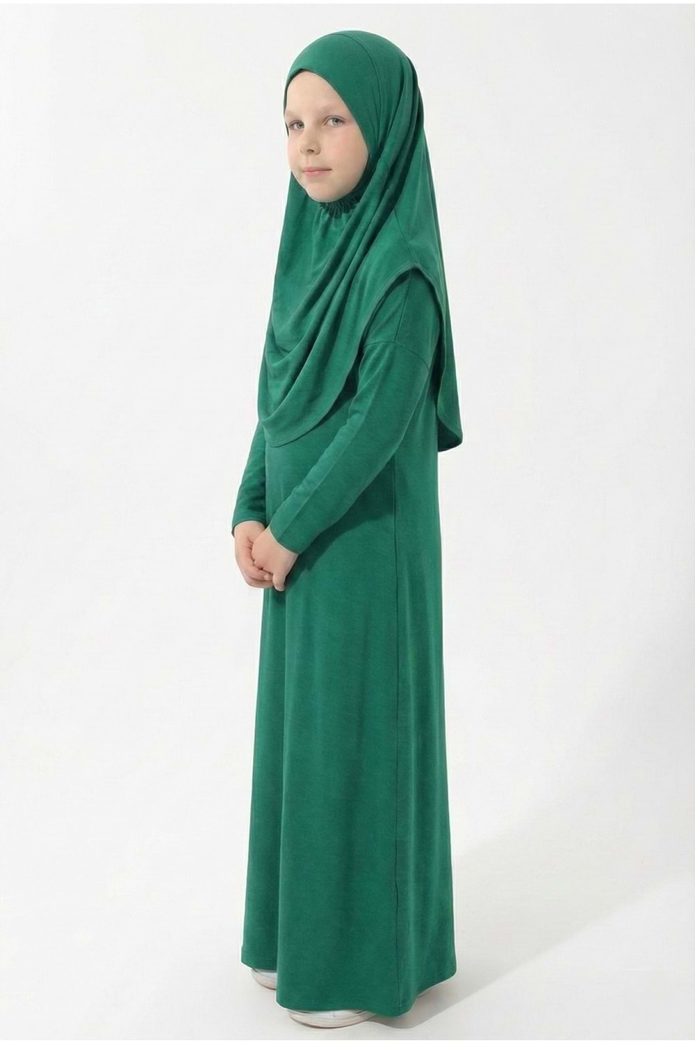 Pratik Başörtülü Kız Çocuk Namaz Elbisesi M00789