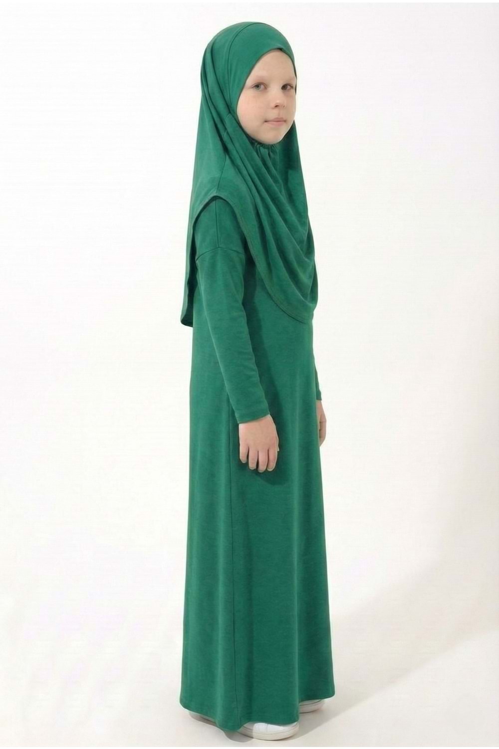 Pratik Başörtülü Kız Çocuk Namaz Elbisesi M00789