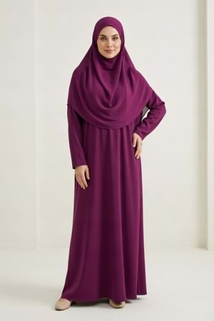 Pratik Başörtülü Kadın Namaz Elbisesi M00802