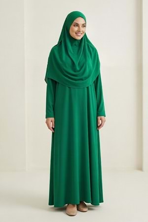 Pratik Başörtülü Kadın Namaz Elbisesi M00802