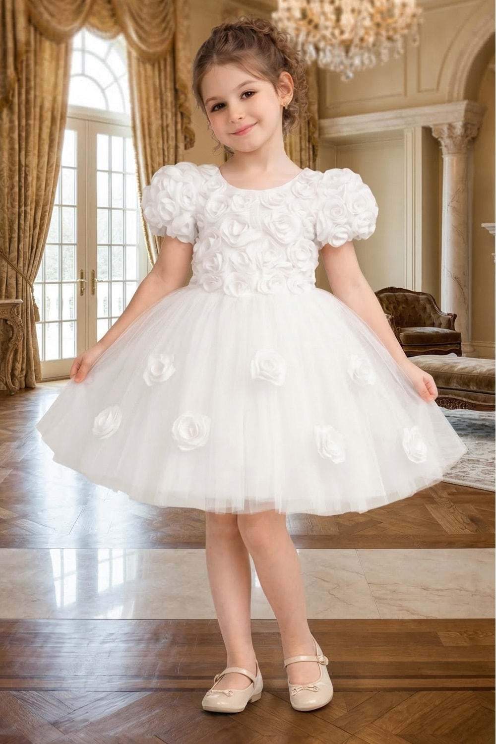 Rosali Lase Detay Kız Tütü Abiye Elbise M00803