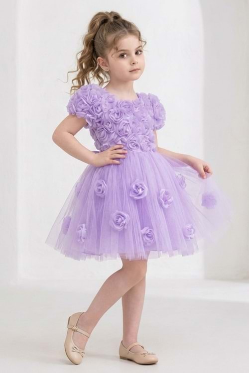 Rosali Lase Detay Kız Tütü Abiye Elbise M00803