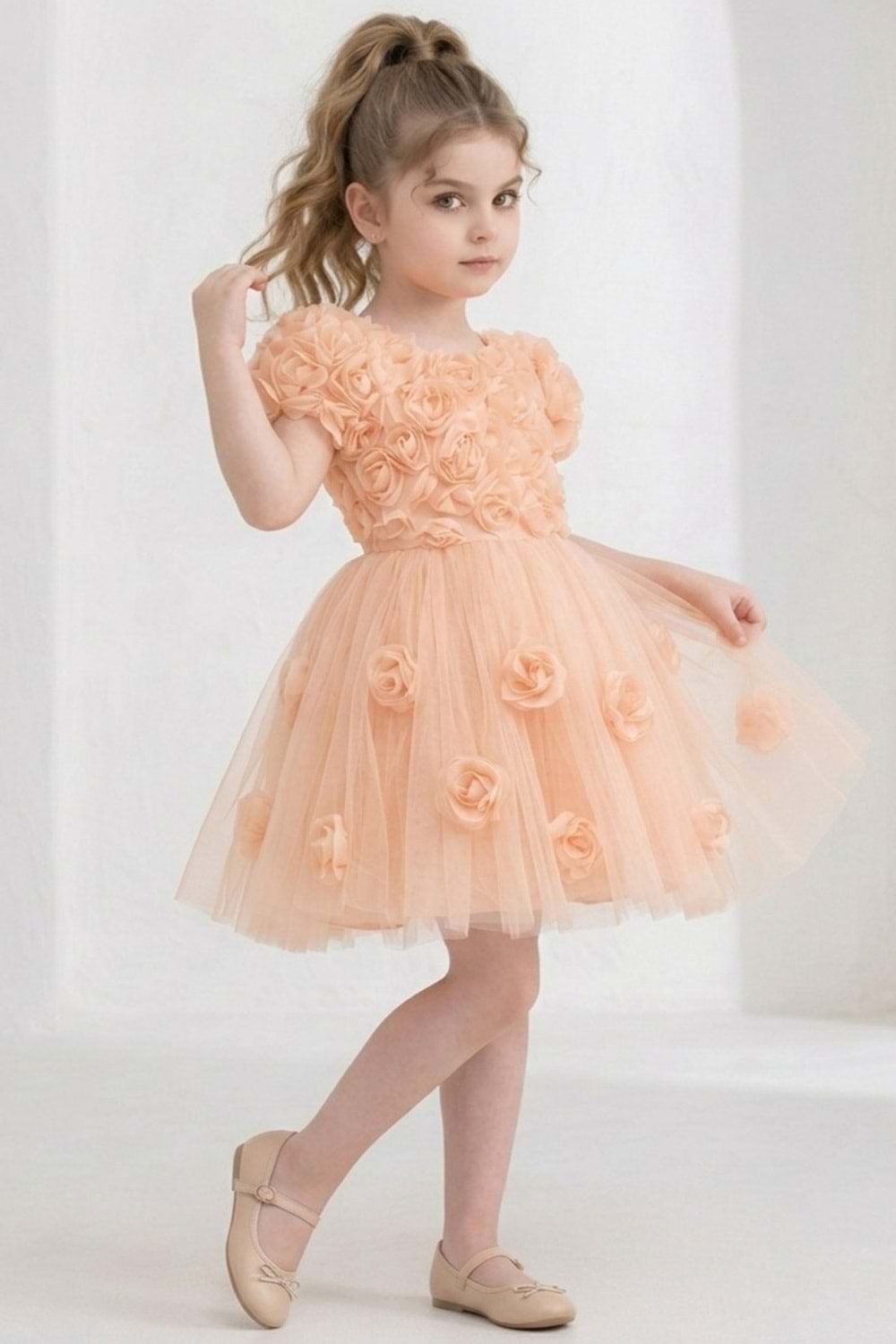 Rosali Lase Detay Kız Tütü Abiye Elbise M00803