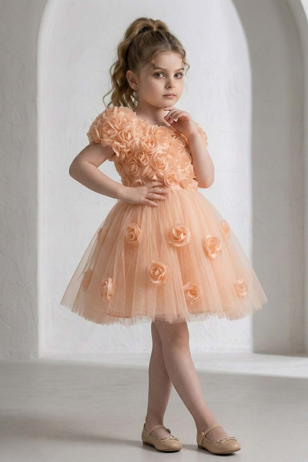 Rosali Lase Detay Kız Tütü Abiye Elbise M00803