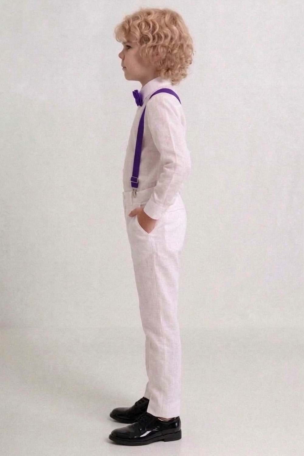 Beyaz Pantolon Gömlekli Erkek Çocuk Takım M00809