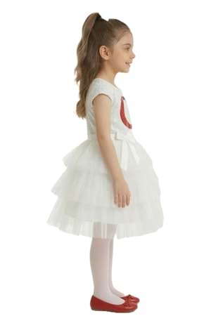 Ay Yıldız Motifli Kız Çocuk 23 Nisan Elbisesi M00813