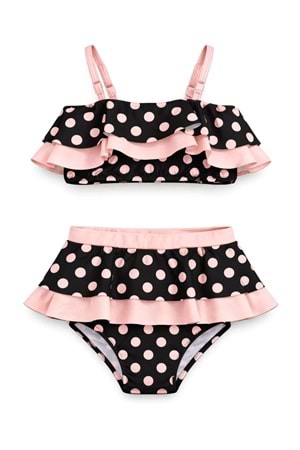 Kız Çocuk Desenli Mayo Deniz ve Havuz Bikini Takımı M00815