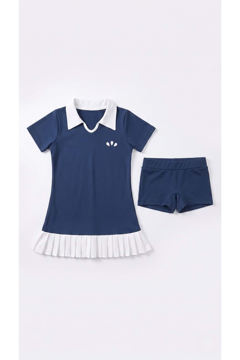 Kız Çocuk Polo Yaka Tenis Elbisesi ve Şortlu Spor Mayo Takımı M00818