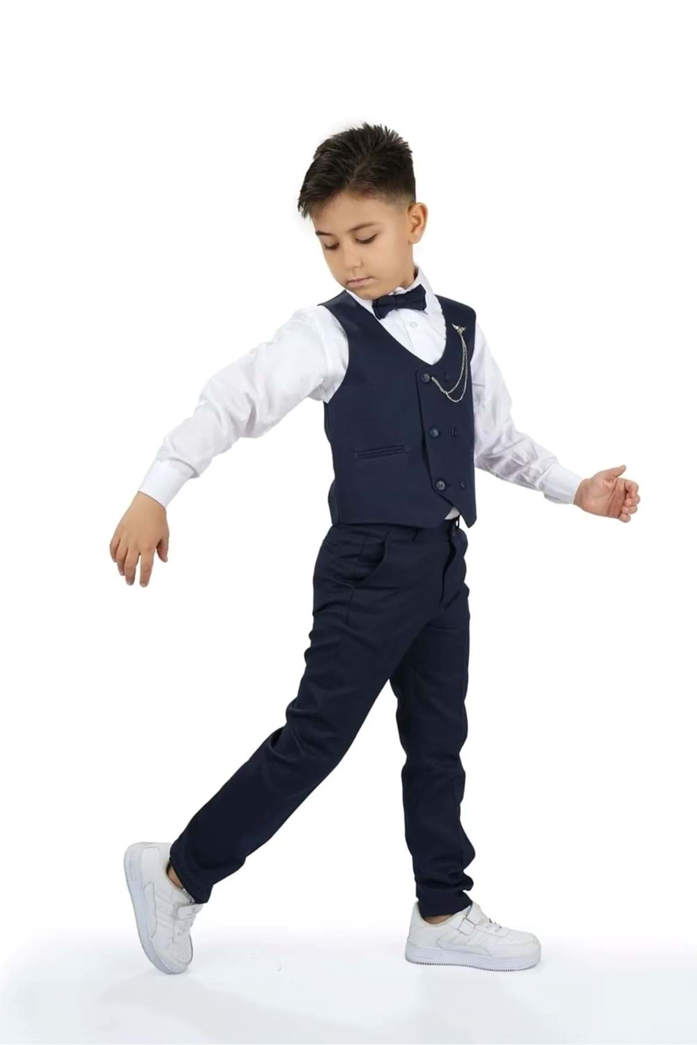 Erkek Çocuk 6 Düğme Yelekli Özel Gün Takım Elbise M00834