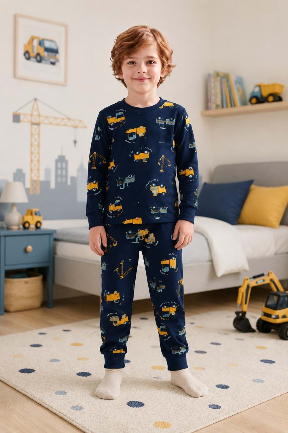 Erkek Çocuk Baskılı Penye Pijama Takımı M00844