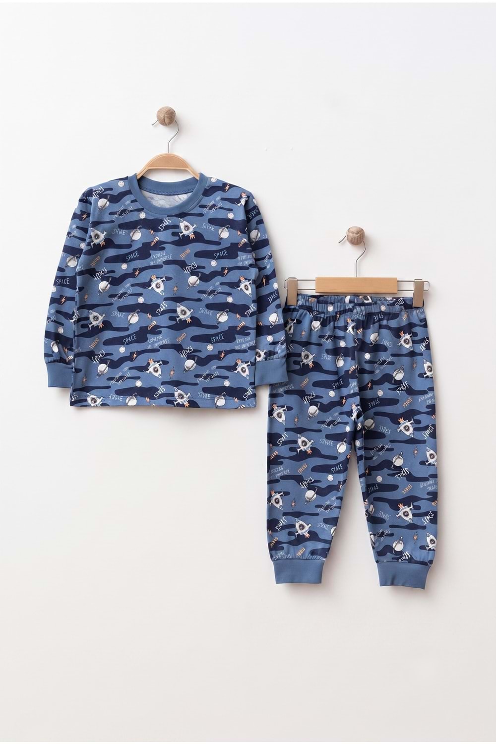 Erkek Çocuk Baskılı Penye Pijama Takımı M00844