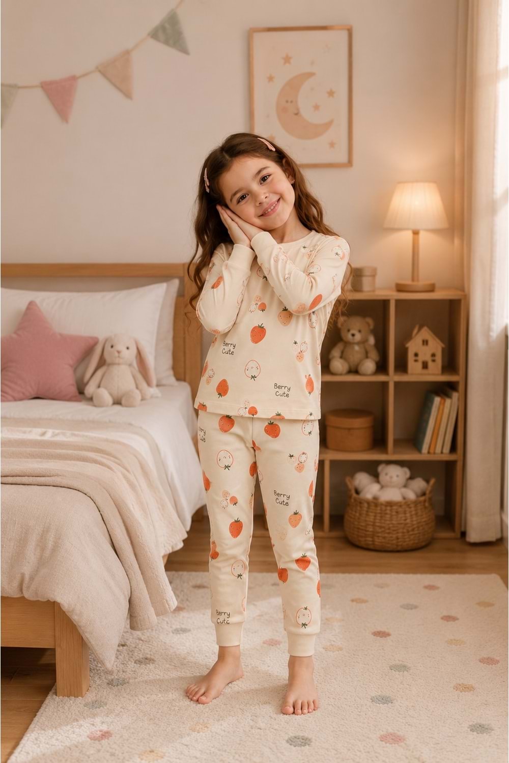 Kız Çocuk Baskılı Pamuku 2li Pijama Takım M00845