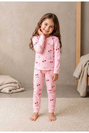Kız Çocuk Baskılı Pamuku 2li Pijama Takım M00845