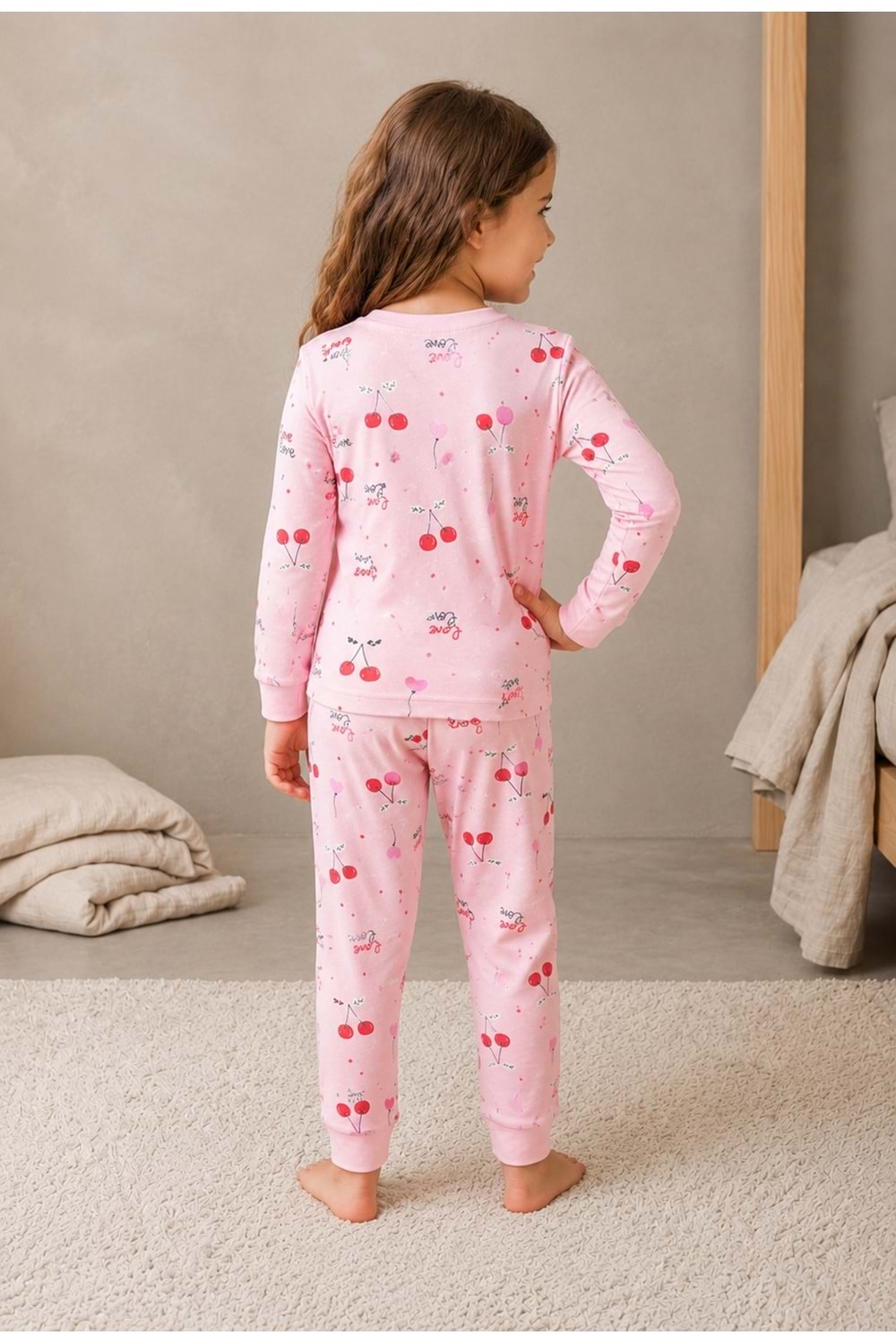 Kız Çocuk Baskılı Pamuku 2li Pijama Takım M00845