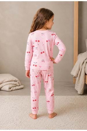 Kız Çocuk Baskılı Pamuku 2li Pijama Takım M00845