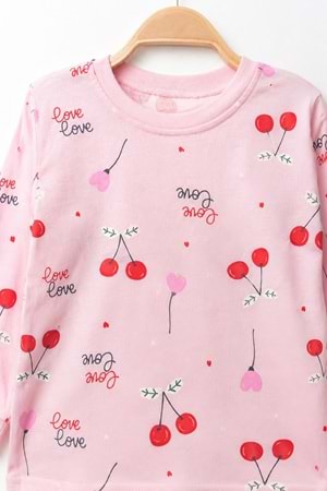 Kız Çocuk Baskılı Pamuku 2li Pijama Takım M00845
