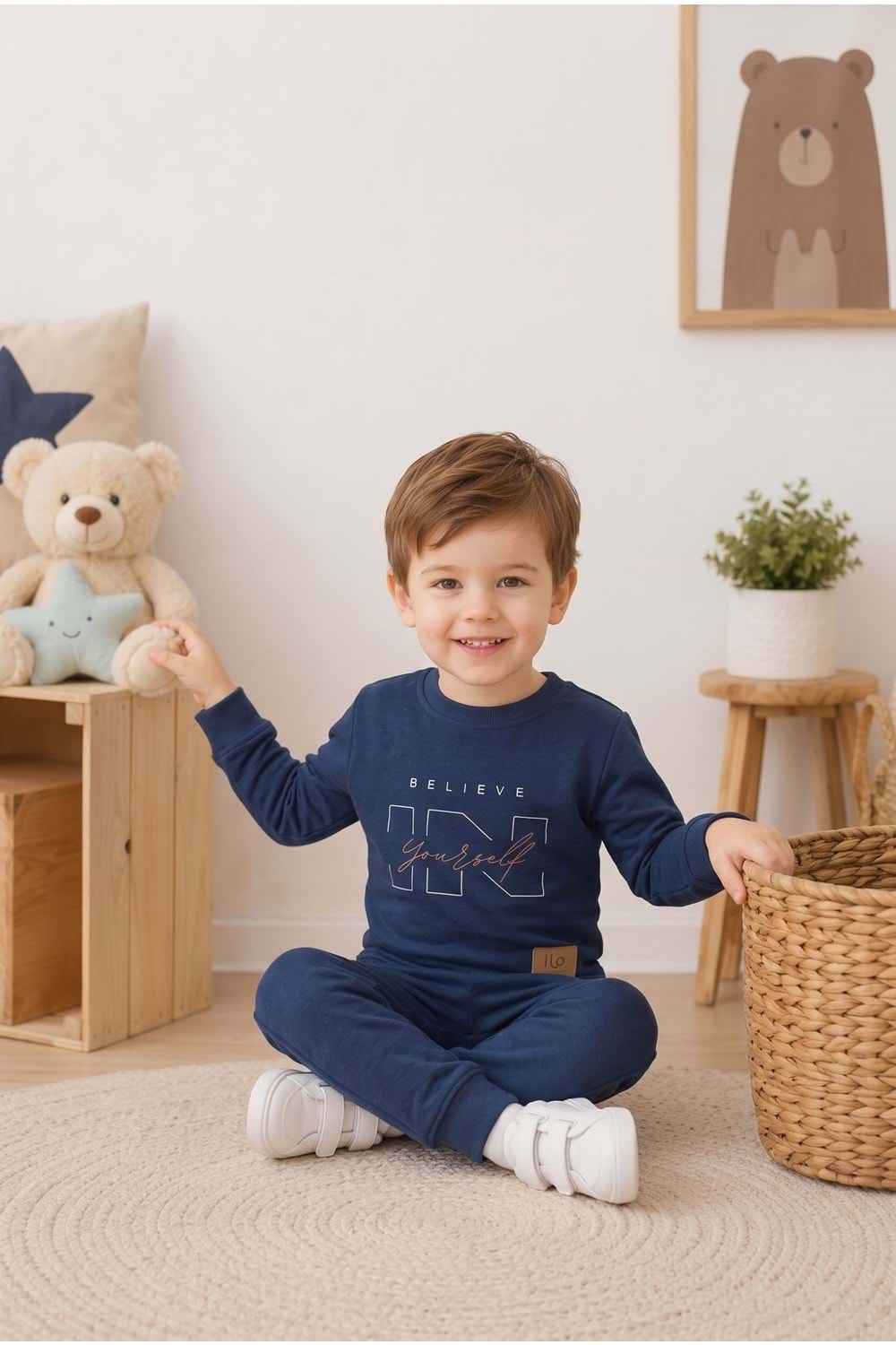 Erkek Çocuk Belıeve Baskılı 2li Eşofman Takımı M00853