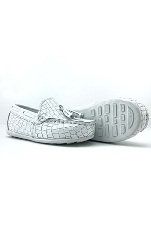 Krokodil Deri Desen Erkek Çocuk Ayakkabı