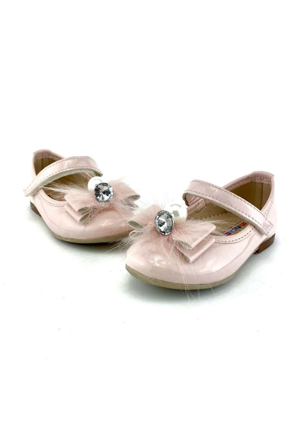 Rugan Tüylü Tokalı İncili Babet Ayakkabı