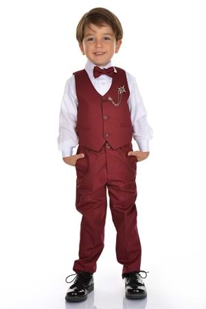 Yelekli Smokin Erkek Çocuk Takım MNK0273
