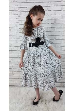 Vintage Basma Kız Çocuk Elbise