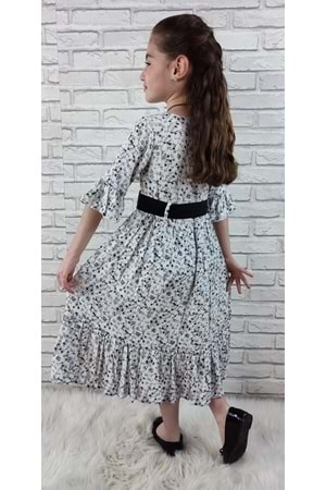 Vintage Basma Kız Çocuk Elbise