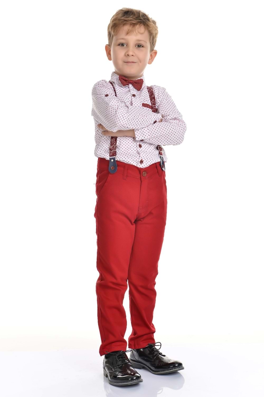 Renkli Pantolon Gömlekli Erkek Çocuk Takım