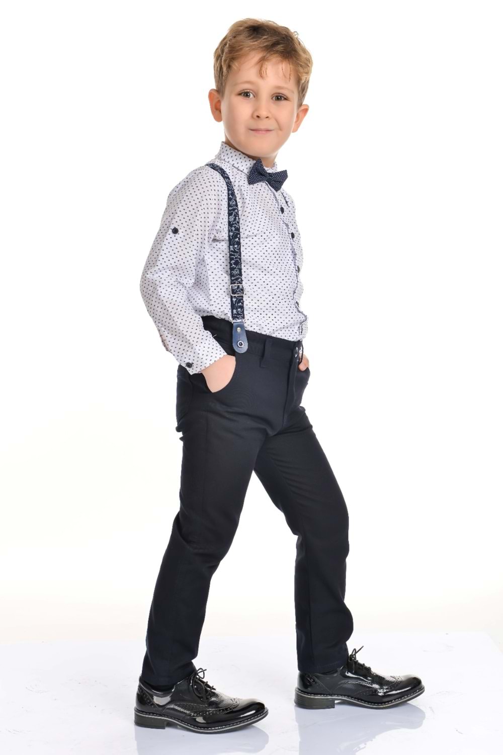 Renkli Pantolon Gömlekli Erkek Çocuk Takım