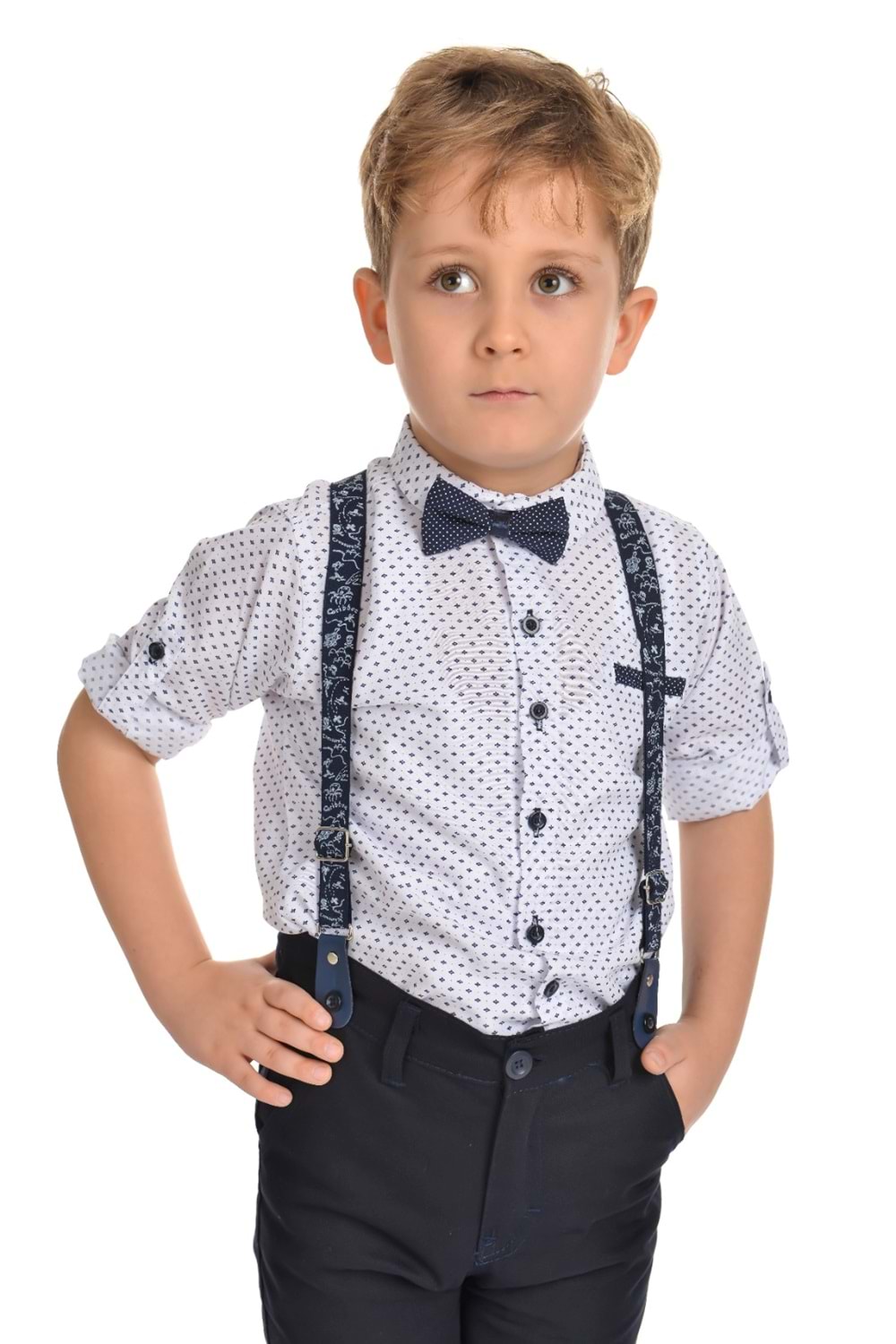 Renkli Pantolon Gömlekli Erkek Çocuk Takım