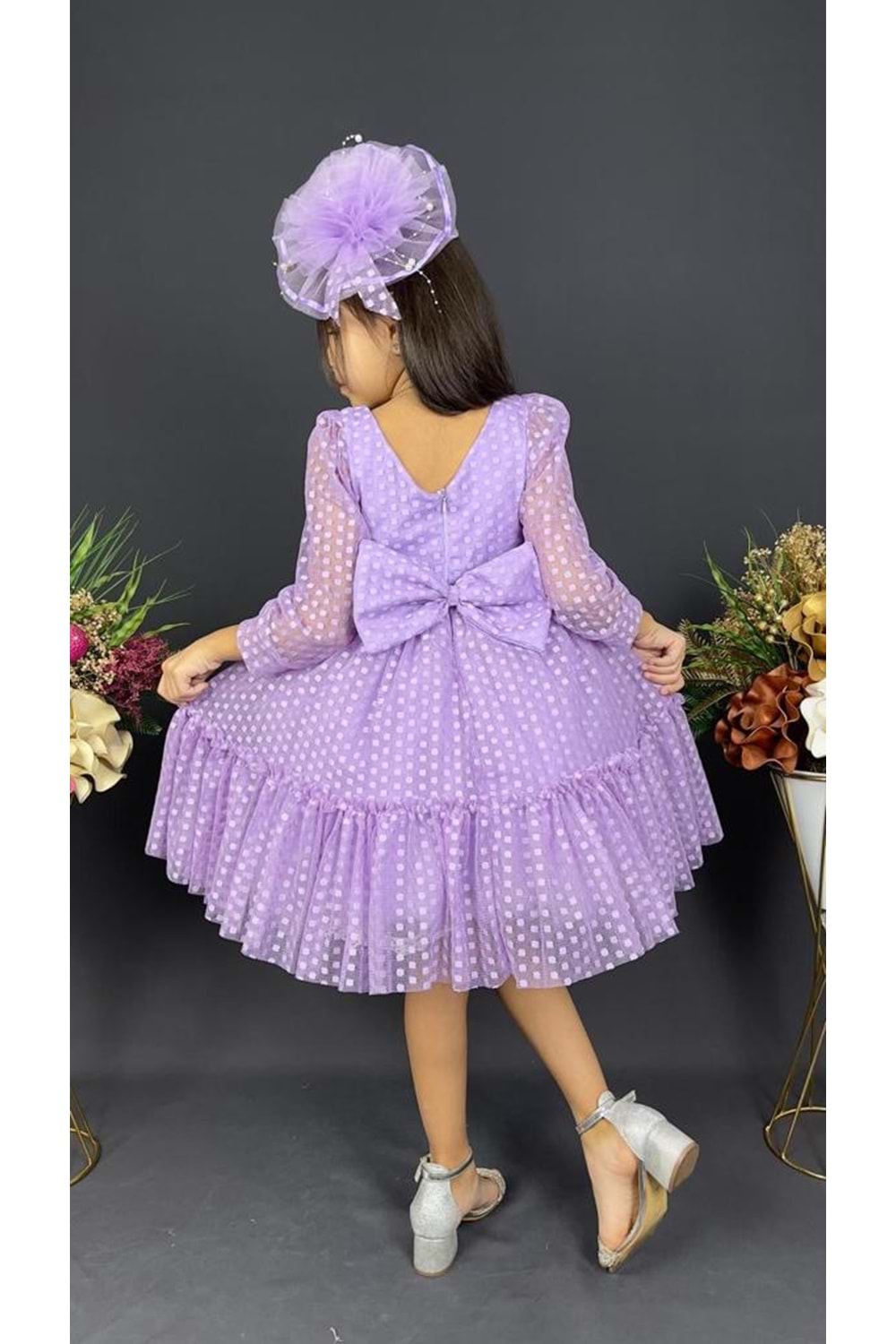 Katkat Prenses Dantel Tokalı Kız Çocuk Elbise