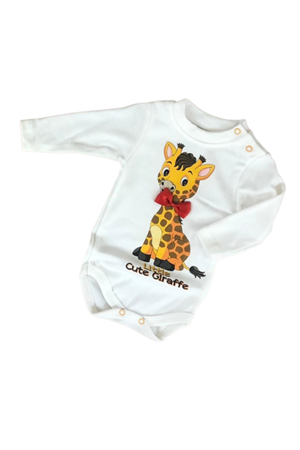 Zürafa Desen Penye Pantolon , Hırka, Badili 3lü Bebek Takım MNK0366