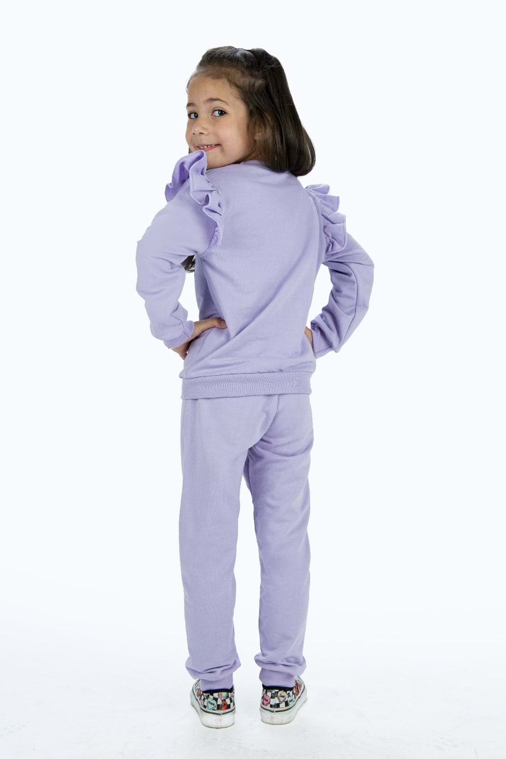 Kız Çocuk Atlı 2iplik Kumaş Eşofman Takımı MNK0427