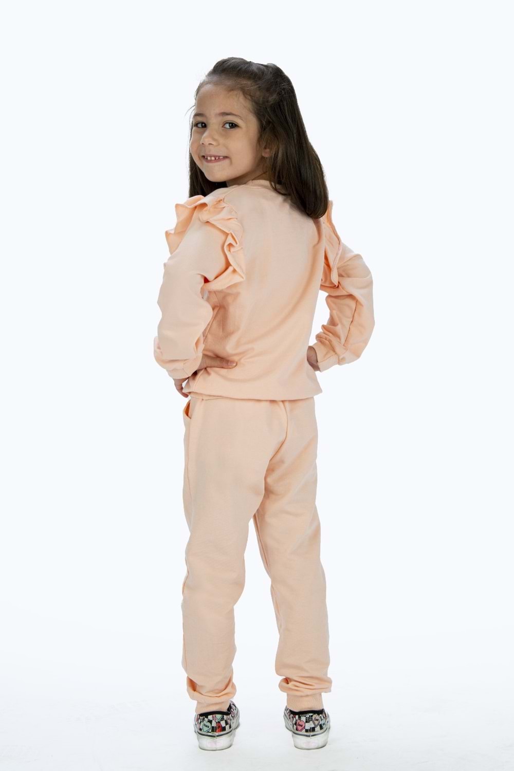 Kız Çocuk Atlı 2iplik Kumaş Eşofman Takımı MNK0427