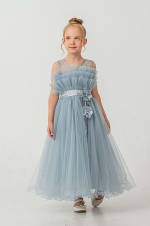 Kız Çocuk Robası Katlı Özel Gün Abiye Elbise MNK0475