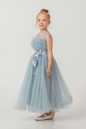 Kız Çocuk Robası Katlı Özel Gün Abiye Elbise MNK0475