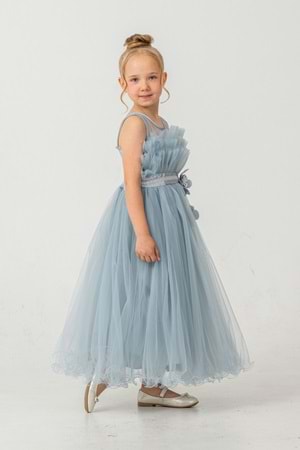 Kız Çocuk Robası Katlı Özel Gün Abiye Elbise MNK0475