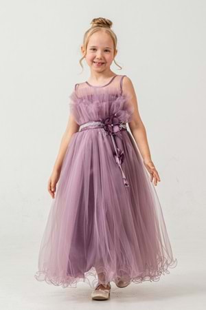 Kız Çocuk Robası Katlı Özel Gün Abiye Elbise MNK0475