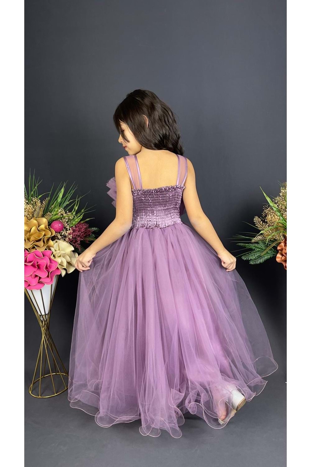 Kız Çocuk Robası Katlı Özel Gün Abiye Elbise MNK0475