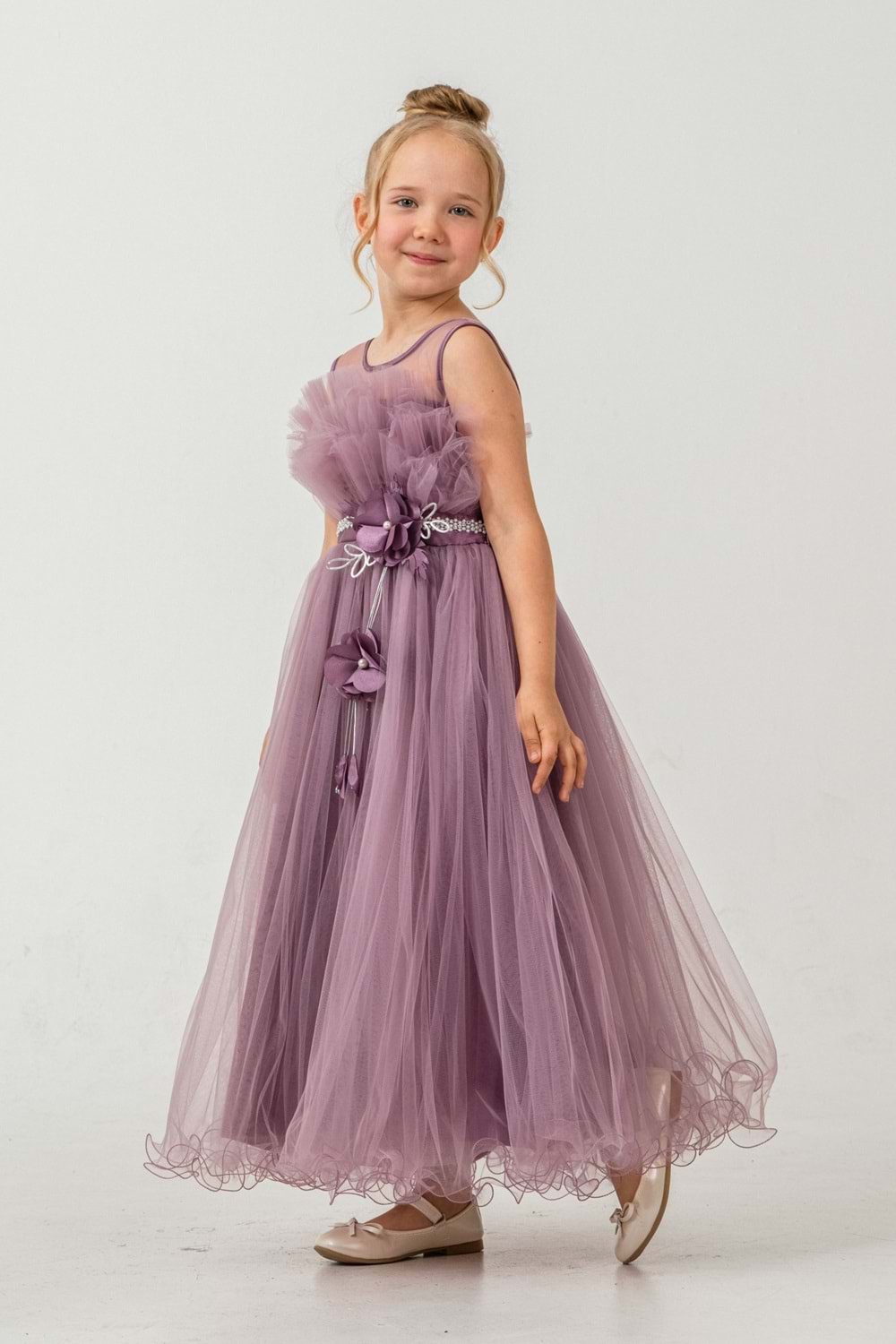 Kız Çocuk Robası Katlı Özel Gün Abiye Elbise MNK0475