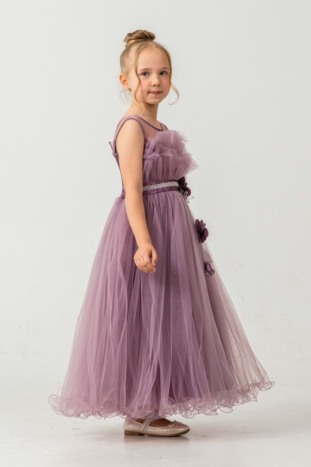 Kız Çocuk Robası Katlı Özel Gün Abiye Elbise MNK0475