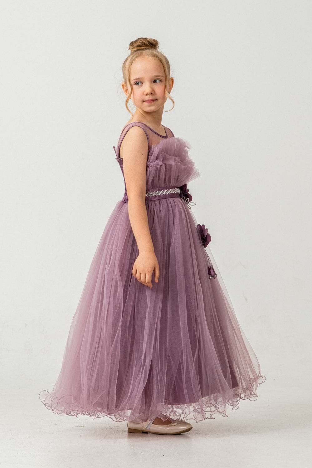 Kız Çocuk Robası Katlı Özel Gün Abiye Elbise MNK0475