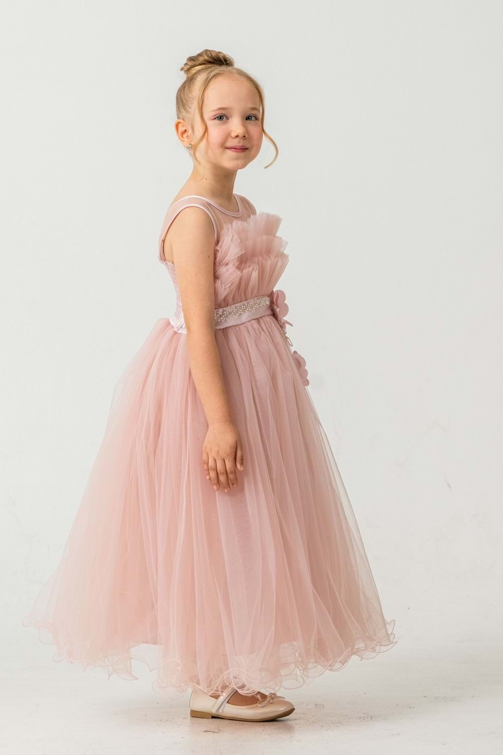 Kız Çocuk Robası Katlı Özel Gün Abiye Elbise MNK0475